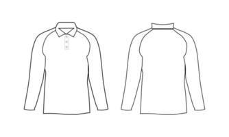 mock up template polo shirt long sleeve vector image