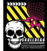 Skull head vector hypebeast illustration