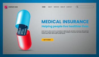 Medical Insurance Landing Page vector