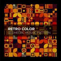 Retro Color Geometric Mosaic Pattern vector