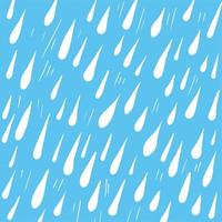 White abstract cartoon rain drops pattern vector background isolated on blue square template wallpaper. Simple flat art style backdrop for social media post, scarf textile or paper print, and others.