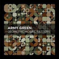 Army Green Geometric Mosaic Pattern vector