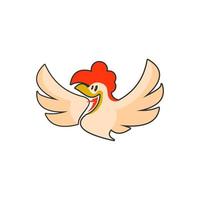 Spread Chicken Wing Rooster Mascot Idea vector