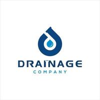 Plumbing and Drainage Industry Logo Design Idea in Fun Monogram Style vector