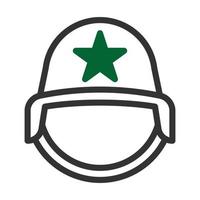 casco icono duotono estilo gris verde color militar ilustración vector Ejército elemento y símbolo Perfecto.