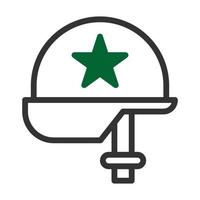 helmet icon duotone style grey green colour military illustration vector army element and symbol perfect.