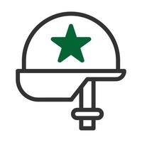 casco icono duotono estilo gris verde color militar ilustración vector Ejército elemento y símbolo Perfecto.