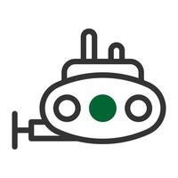 submarino icono duotono estilo gris verde color militar ilustración vector Ejército elemento y símbolo Perfecto.