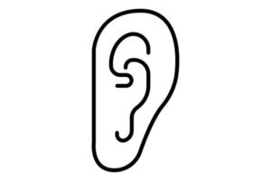 Ear icon illustration. icon related to human organ. Line icon style. Simple vector design editable