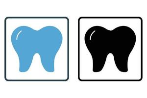Tooth icon illustration. icon related to human organ. Solid icon style. Simple vector design editable