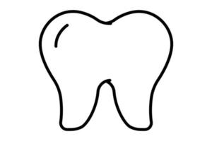 Tooth icon illustration. icon related to human organ. Line icon style. Simple vector design editable