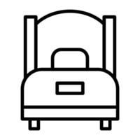 icono de vector de cama individual