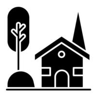 Cabin Landscape vector icon