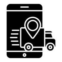 Mobile Shipment Tracking vector icon