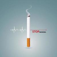 May 31st World No Tobacco Day banner design. Heart bit line and cigarette. World No Tobacco Day. Creative design idea for poster, banner, website. No Smoking Day Banner. vector illustrator