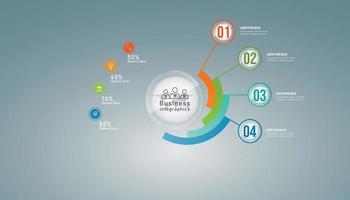 Business infographic circle shape four option, process or step for presentation. Can be used for presentations, workflow layout, banners and web design. Business concept with 4 options, steps, parts. vector