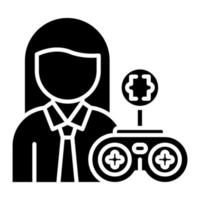 Game Developer Female vector icon