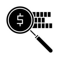 Loupe Money vector icon
