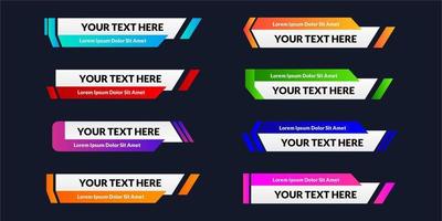 vector set of eight modern lower third banner template