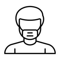 Man Wearing Mask vector icon