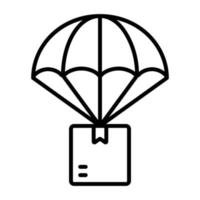 Parachute Delivery vector icon