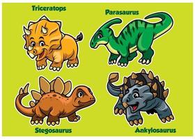 set of baby dinosaurs vector