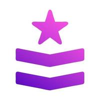 Insignia icono sólido estilo degradado púrpura rosado color militar ilustración vector Ejército elemento y símbolo Perfecto.