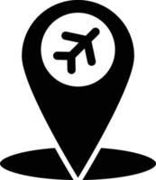 ilustración de diseño de icono de vector de ubicación de aeropuerto