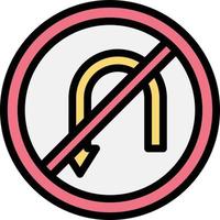 No u turn Vector Icon Design Illustration