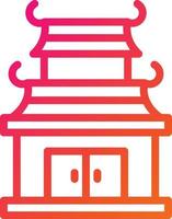 Ilustración de diseño de icono de vector de templo chino
