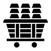 Gold Cart vector icon