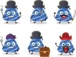 Cartoon character of party hat with various pirates emoticons vector