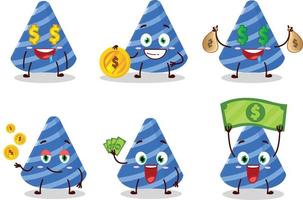 Party hat cartoon character with cute emoticon bring money vector