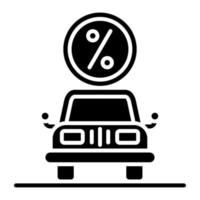 icono de vector de préstamo de coche