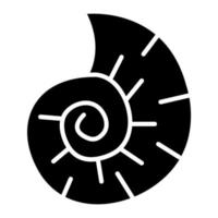 espiral cáscara vector icono