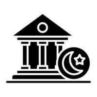 islámico bancario vector icono