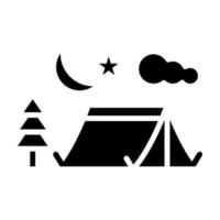 Tent Night vector icon