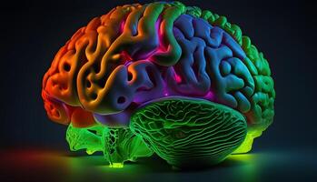 3d rendered illustration of human brain, . photo