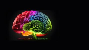 3d rendered illustration of human brain, . photo