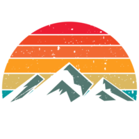 MountainRetro Sunset Clipart Graphic png