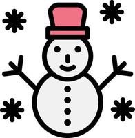 ilustración de diseño de icono de vector de muñeco de nieve
