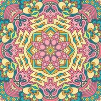 Ethnic tribal geometric playful pattern for fabric. Mexican colorful psychedelic design. vector