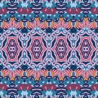 Ethnic tribal geometric playful pattern for fabric. Mexican colorful psychedelic design. vector