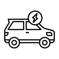 icono de vector de coche eléctrico