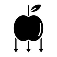 Falling Apple vector icon