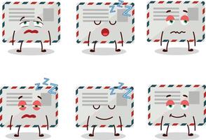 Cartoon character of envelope with sleepy expression vector