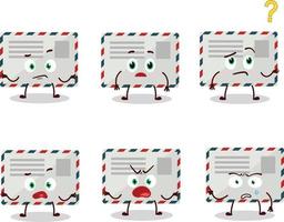Cartoon character of envelope with what expression vector