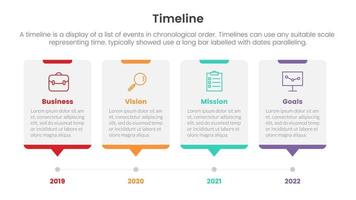 timeline set of point infographic with box table shape concept for slide presentation template banner vector