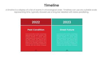 timeline set of point infographic with table box comparison concept for slide presentation template banner vector