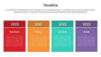 timeline set of point infographic with colorful table box shape and 4 point stages concept for slide presentation template banner vector